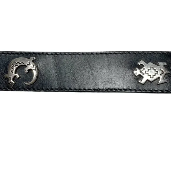 VINTAGE 1990 Native American Leather Animal Spirit Totem Belt - Picture 8 of 10